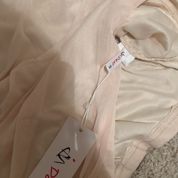 Beige Sexy Mini Lace Dress with corset design - Picture 3 of 4